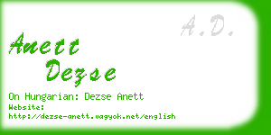 anett dezse business card